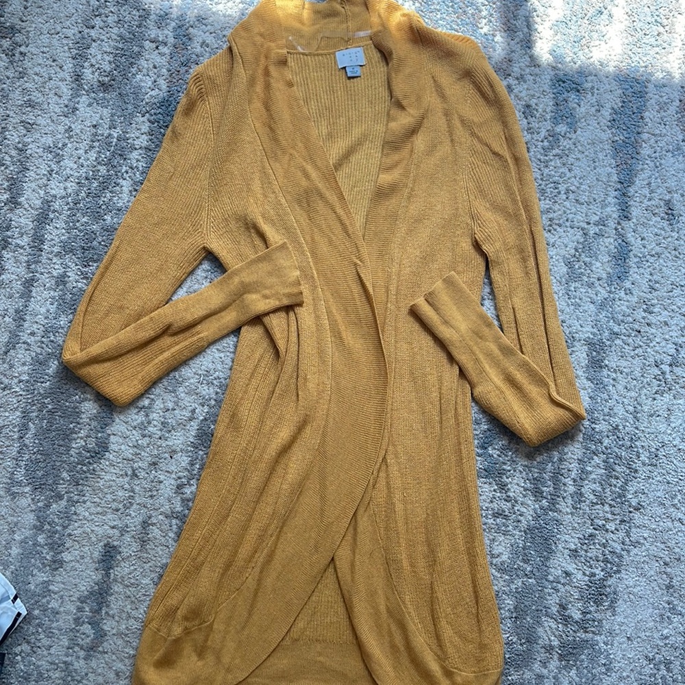 Yellow cardigan
